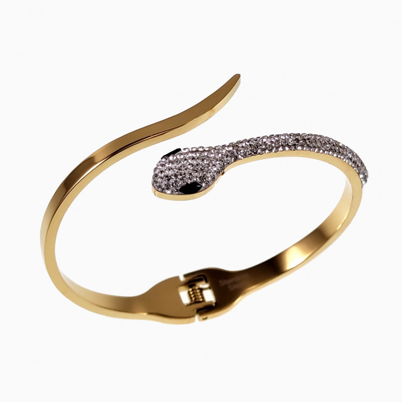 Slangen Design Armband - Stalen Goud Kleur - Bangle Armband Dames