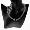 Dottilove Schakelsketting Dames -  RVS Wit Gold Plated- Ketting met Karabijn Hanger