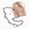 Dottilove Schakelsketting Dames - 14k Wit Goud Plated RVS - Ketting met Karabijn Hanger