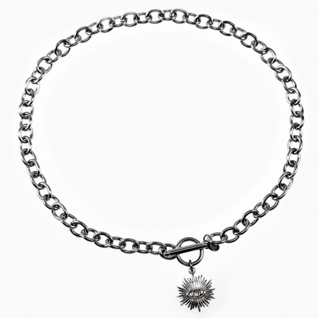 42cm Ketting met Zon Hanger Dames 14k Wit Goud Plated RVS Dottilove