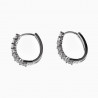 Oorringen Dames Rhodium Plating U-vormige Oorbellen met Zirkonen