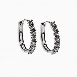 Oorringen Dames Rhodium Plating U-vormige Oorbellen met Zirkonen