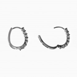 Oorringen Dames Rhodium Plating U-vormige Oorbellen met Zirkonen