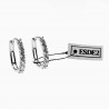 Oorringen Dames Rhodium Plating U-vormige Oorbellen met Zirkonen