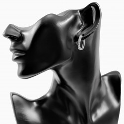 Oorringen Dames Rhodium Plating U-vormige Oorbellen met Zirkonen