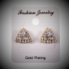 Clip-on Oorbellen met Zirkonia's Driehoekige Design Rosé Gold Plating