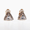 Clip-on Oorbellen met Zirkonia's Driehoekige Design Rosé Gold Plating