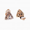 Clip-on Oorbellen met Zirkonia's Driehoekige Design Rosé Gold Plating
