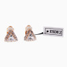 Clip-on Oorbellen met Zirkonia's Driehoekige Design Rosé Gold Plating