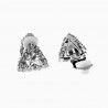 Clip-on Oorbellen met Zirkonia's Driehoekige Design Rhodium Plating