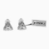 Clip-on Oorbellen met Zirkonia's Driehoekige Design Rhodium Plating