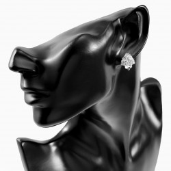 Clip-on Oorbellen met Zirkonia's Driehoekige Design Rhodium Plating