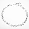 Platte Barok Parels Ketting Dames Stalen Zilver Kleur - Witte Collier