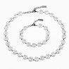 Platte Barok Parels Ketting Dames Stalen Zilver Kleur - Witte Collier