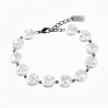 Platte Barok Parels Armband Dames - Stalen Zilver Kleur Witte Armband