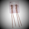Rosé Gold Plating Kristallen Hart- en Zirconia-Clip-on Oorbellen Lange