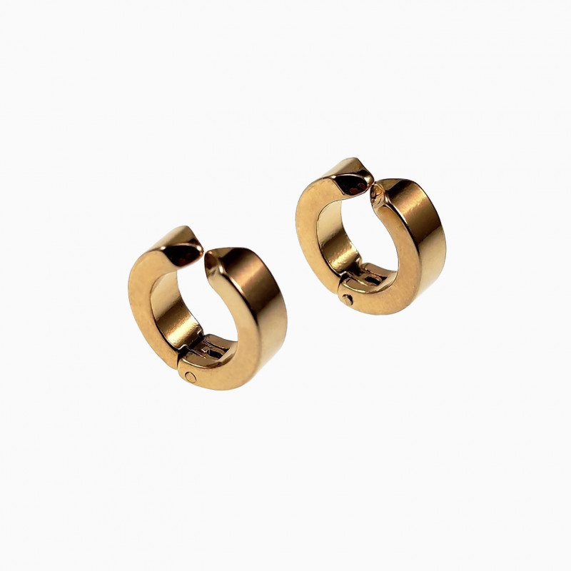 ∅13mm Clip Oorringen Heren Roestvrij Stalen Goud Kleur Oorbellen ∅13mm Clip Oorringen Heren Roestvrij Stalen Goud Kleur Oorbellen