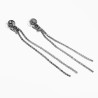Dames Lange Clip-on Oorbellen Hart en Zirkonia's-Ketting Gerhodineerd