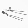 Dames Lange Clip-on Oorbellen Hart en Zirkonia's-Ketting Gerhodineerd