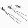 Dames Lange Clip-on Oorbellen Hart en Zirkonia's-Ketting Gerhodineerd