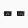 ∅13mm Brede Oorringen Unisex - Zwart PVD Stalen - Oorbellen met Zigzag Design