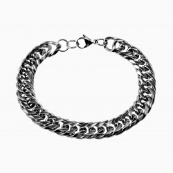 22-23,5cm x 12mm Cubaanse Armband Heren - RVS Schakelsarmband