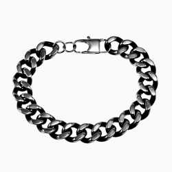 Armband Heren Roestvrij Staal Anthrazit Kleur Cubaanse Schakelsarmband