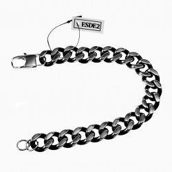 Armband Heren Roestvrij Staal Anthrazit Kleur Cubaanse Schakelsarmband