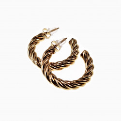 ∅30mm x 5mm Gedraaide Retro Oorringen Dames Stalen Goud Kleur