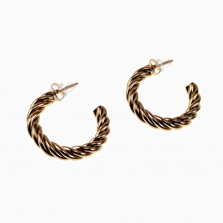 ∅30mm x 5mm Gedraaide Retro Oorringen Dames Stalen Goud Kleur