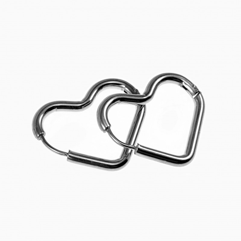 26mm x 21mm Hart Oorringen Dames - Roestvrij Staal - Oorbellen 26mm x 21mm Hart Oorringen Dames - Roestvrij Staal - Oorbellen