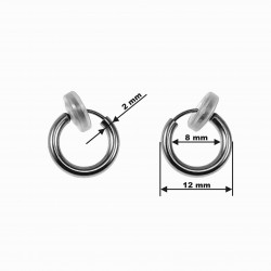 ∅12mm Clip Oorringen Unisex Roestvrij Staal Fake Oorbellen Geen Gaatje