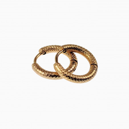 ∅15mm Oorringen Unisex Verguld Roestvrij Staal Oorbellen met Details