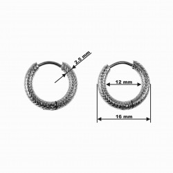 ∅15mm Oorringen Unisex Roestvrij Staal Oorbellen met Details