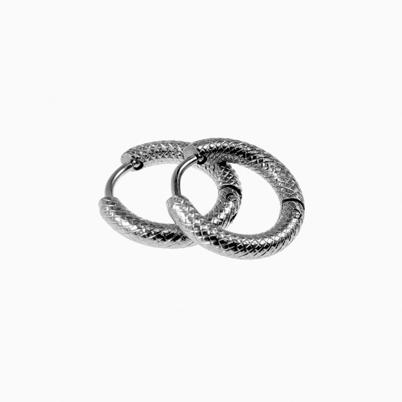 ∅15mm Oorringen Unisex Roestvrij Staal Oorbellen met Details ∅15mm Oorringen Unisex Roestvrij Staal Oorbellen met Details