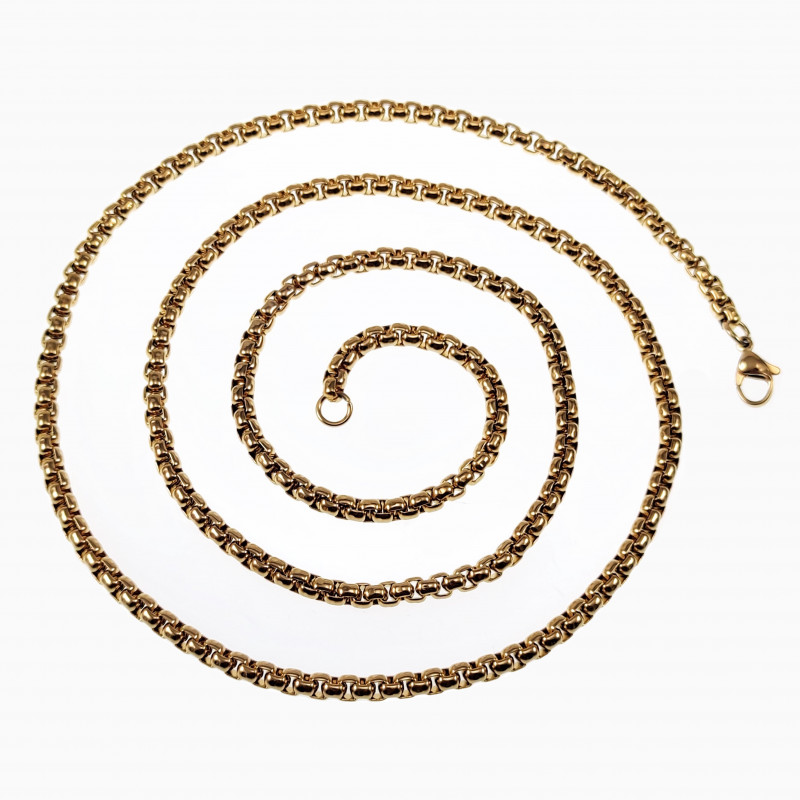 2mm Jasseron Ketting Unisex - Stalen Goud Kleur