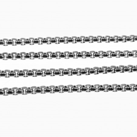 3mm Jasseron Ketting Dames - Heren - Stalen Zilver Kleur - Ronde Box Schakelketting
