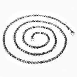 3,5mm Jasseron Ketting Dames - Heren - Zilverkleurige Roestvrij Staal - Ronde Box Schakelketting