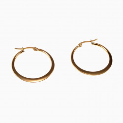 ∅30mm Oorbellen Dames - Platte-Design - Verguld Roestvrij Stalen - Oorringen