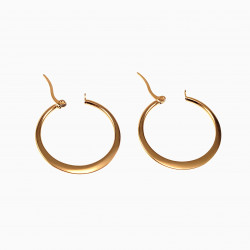 ∅30mm Oorbellen Dames - Platte-Design - Verguld Roestvrij Stalen - Oorringen