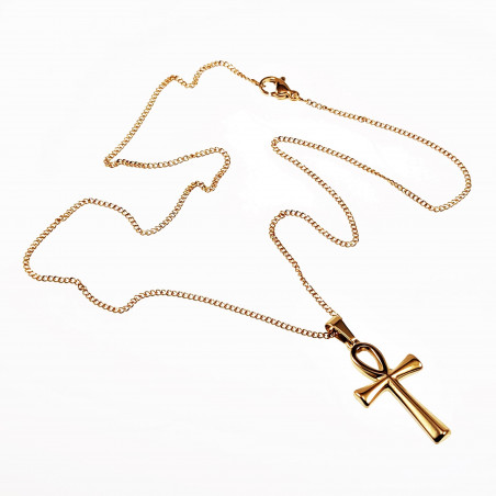 Egyptische Ankh Kruishanger Ketting Dames Heren Verguld Roestvrij Staal