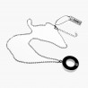 Ketting + Ronde Ash Hanger Unisex - Roestvrij staal - Verstelbare As Ketting