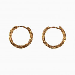 ∅17mm Gedraaide Oorringen Dames - Heren Verguld RVS Oorbellen