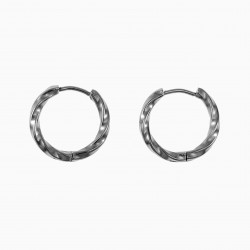 ∅17mm Gedraaide Oorringen Dames - Heren RVS Oorbellen