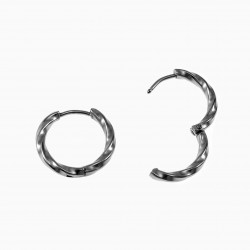 ∅17mm Gedraaide Oorringen Dames - Heren RVS Oorbellen