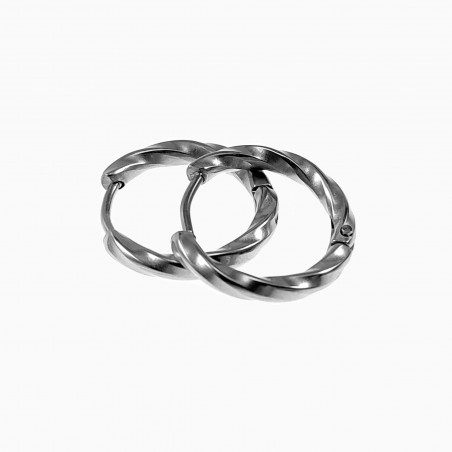 ∅17mm Gedraaide Oorringen Dames - Heren RVS Oorbellen