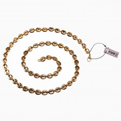 60cm x 7mm Koffieboon Ketting Unisex Stalen Goud Kleur Schakelketting