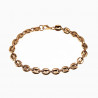 22,5cm x 7mm Koffieboon Armband Unisex - Stalen Goud Kleur