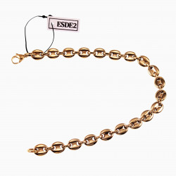 22,5cm x 7mm Koffieboon Armband Unisex - Stalen Goud Kleur