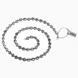 60cm x 7mm Koffieboon Ketting Unisex - Stalen Zilverkleur - Schakelketting